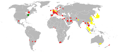 mapa de exportaciones de Tailandia