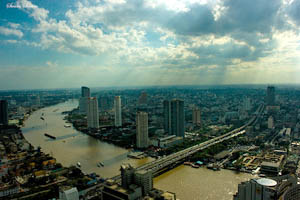 Bangkok con el río Chao Phraya