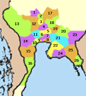 Regiones de la parte central de Tailandia