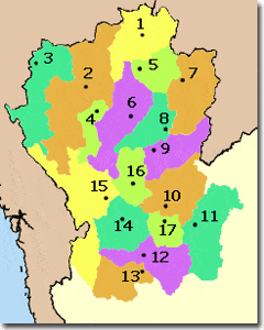 regiones del norte de Tailandia