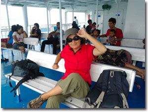 En el barco que sale desde Surat Thani