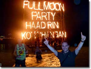 En la fiesta de la luna llena en Ko Pha Ngan