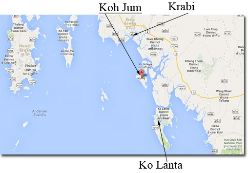 mapa situando a Kho Jum