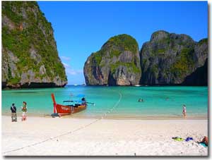 Bonita imagen de la playa de ko Phi Phi Leh